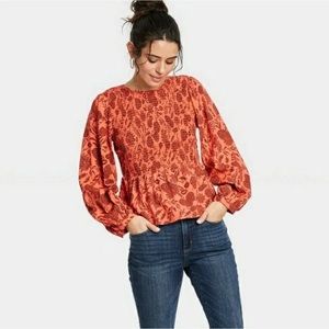 Orange universal thread blouse side medium